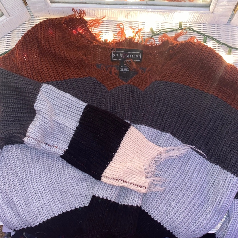 cropped distressed sweater